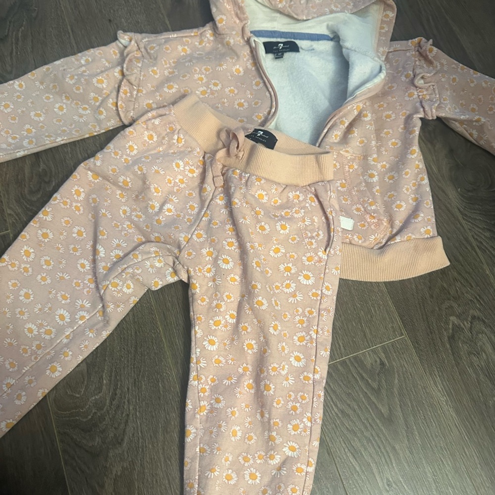7 for all mankind Floral Hoodie and Jogger Set
